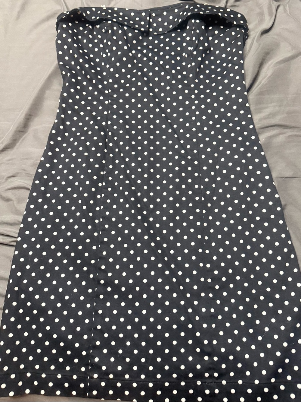 Guess Strapless Black Dress with White Polka Dots